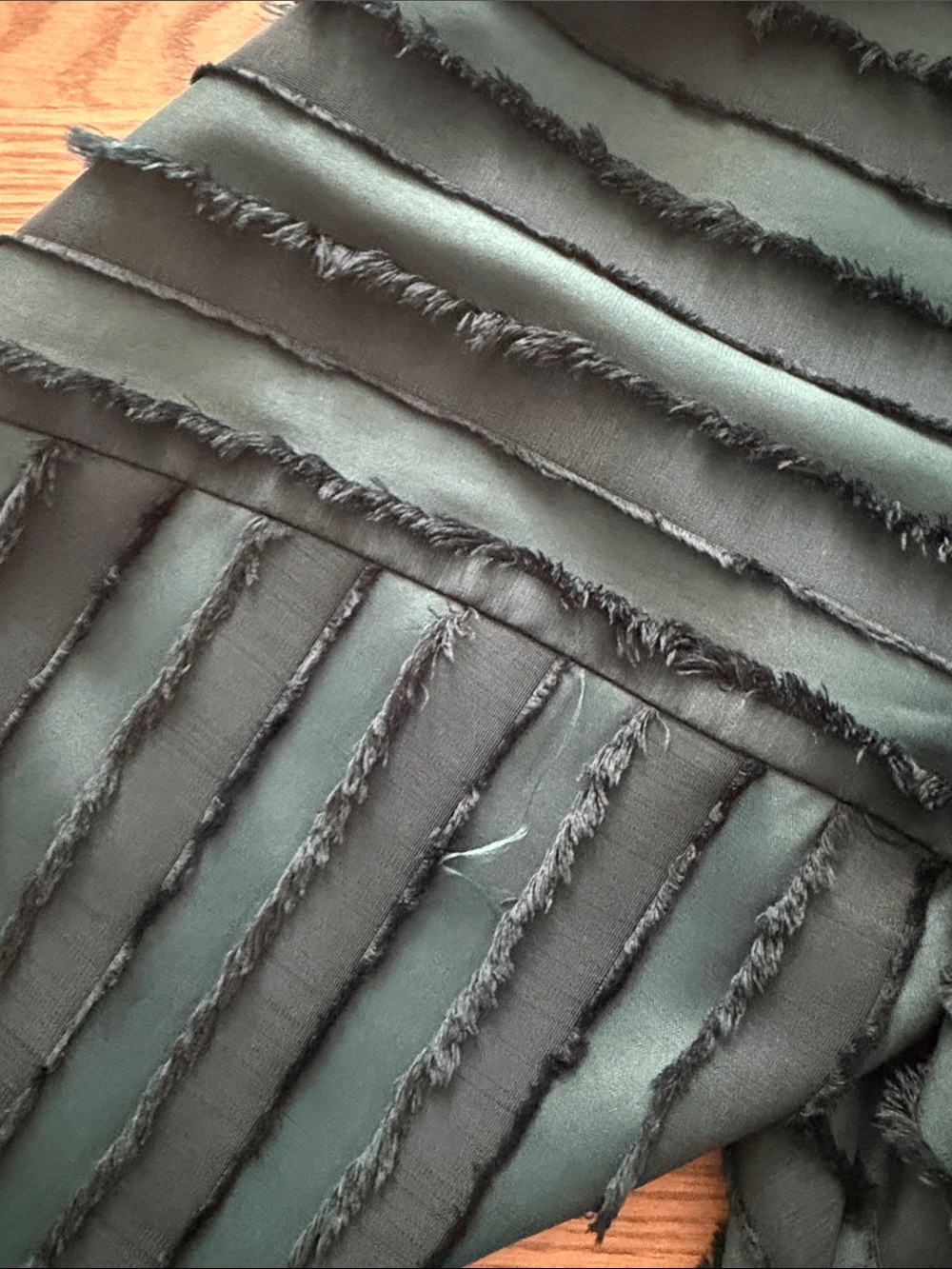 Rebecca Taylor Forest green Chevron-Textured Blouse - Picture 3 of 7